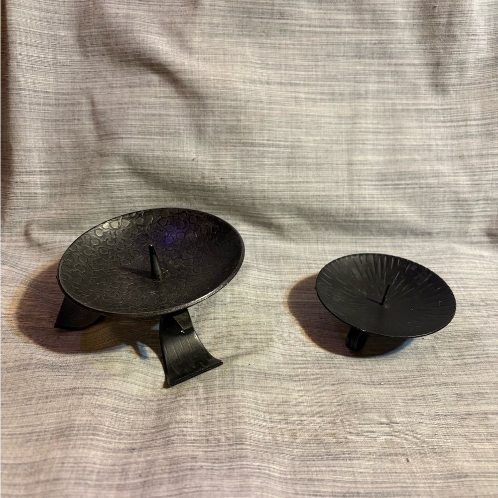 Black Metal Candle Holders Set